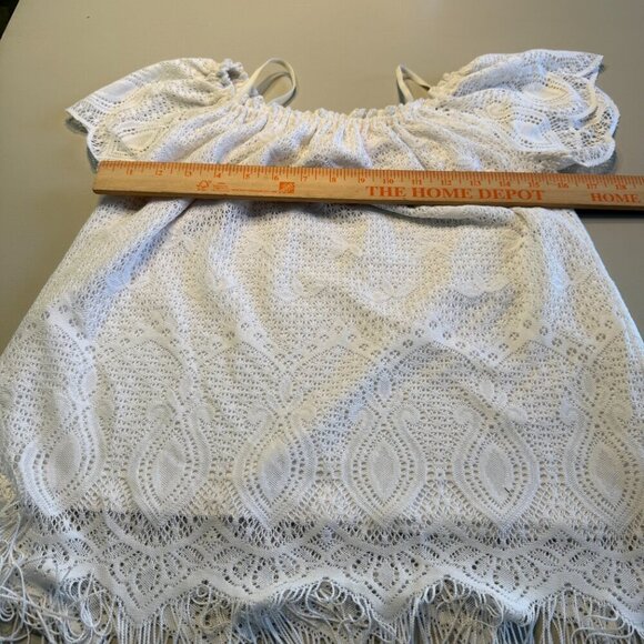Lilly Pulitzer Lace Off The Shoulder Top -Resort White Fringe Lace Size S - Picture 4 of 8